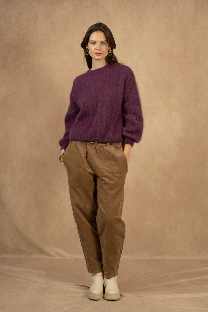 NAÏS PARIS 74% Kid Mohair neulepusero, Eggplant