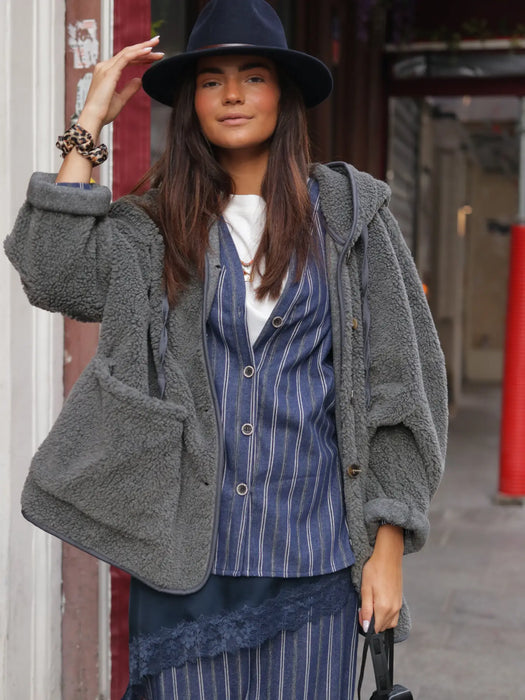 Milano teddy-takki, grey