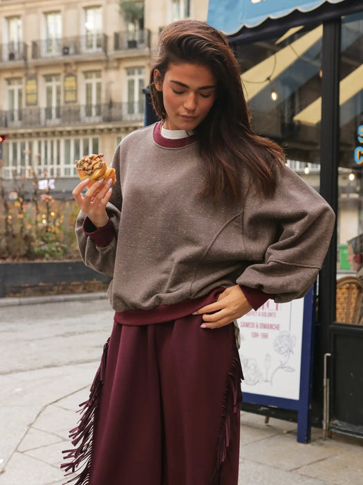 speckeld Cocoon collegepaita, bordeaux