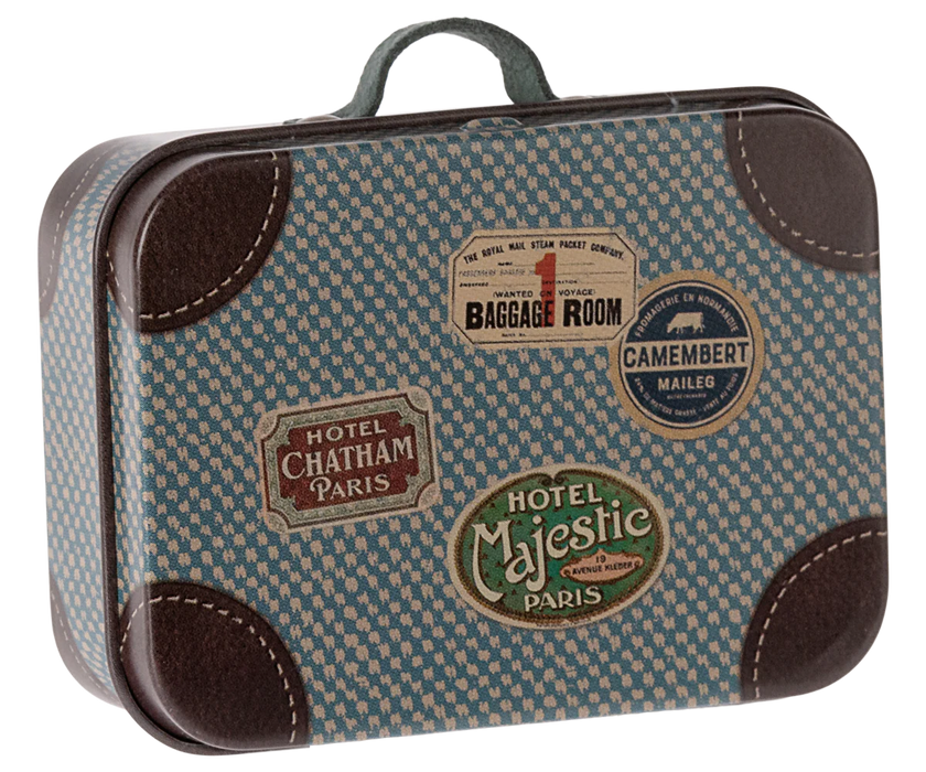 Maileg metallinen matkalaukku, micro blue