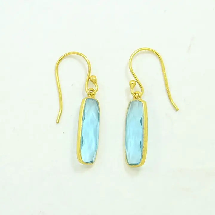 Polina kullattu korvakoru, Blue topaz