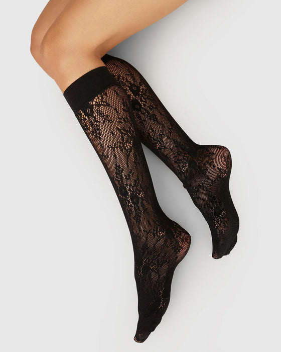 Swedish Stockings Rosa Lace polvisukat, Black