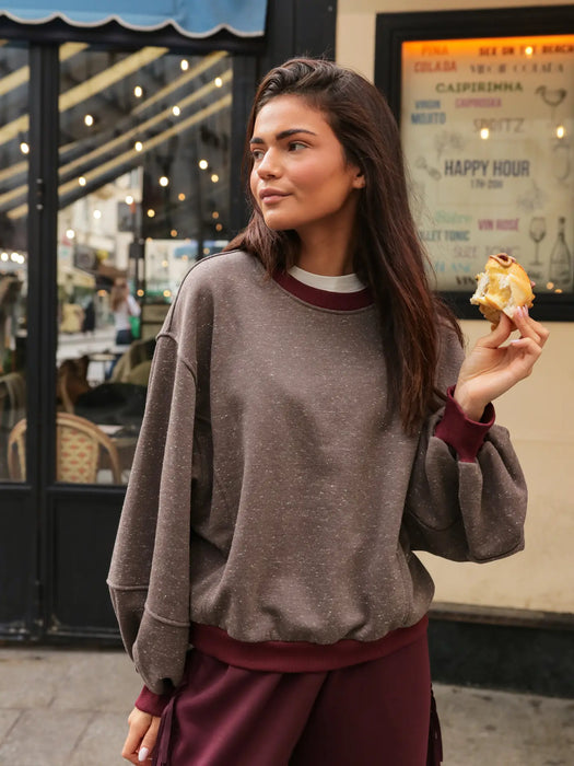 speckeld Cocoon collegepaita, bordeaux