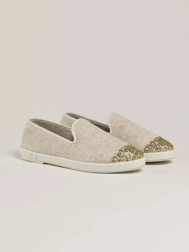 Angarde Naisten villa-tohvelit, beige glitteri