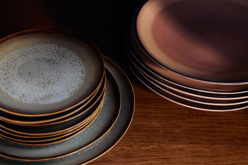 HK Living 70's ceramics side plates, Contrast (set of 2)