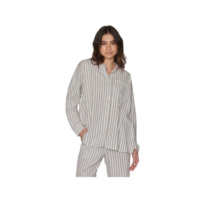 Knowledge Cotton Apparel Pyjamas set, Striped Brown