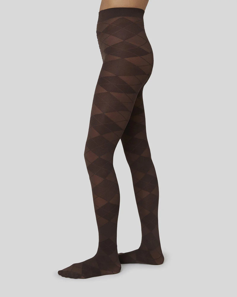 Swedish Stockings Rebecka ruutusukkahousu, dark brown