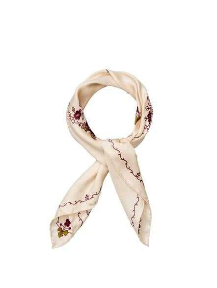 Becksöndergaard Brodaria Sia silkkihuivi, Birch white