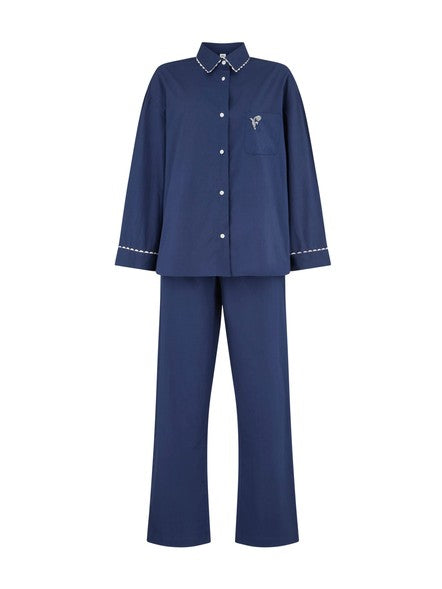 Becksöndergaard Scallop pyjamahousut, Navy Blue