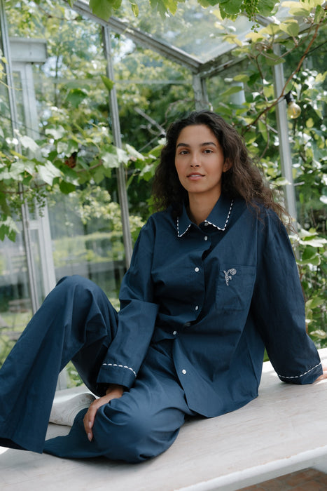 Becksöndergaard Scallop pyjamahousut, Navy Blue