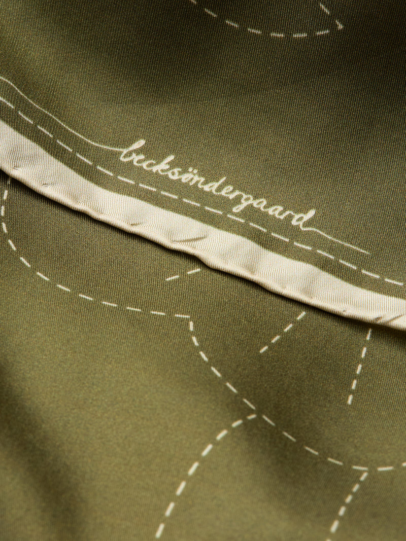 Becksöndergaard Stitched Efloria Sia huivi, Dark Olive