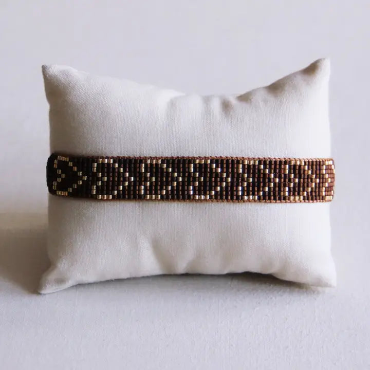Bazou Heart woven rannekoru, dark brown gold