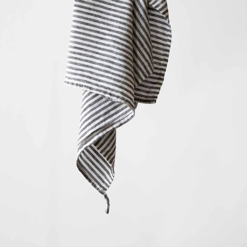 Tell Me More pellavainen keittiöpyyhe, grey/white