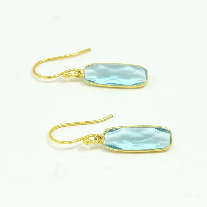 Polina kullattu korvakoru, Blue topaz