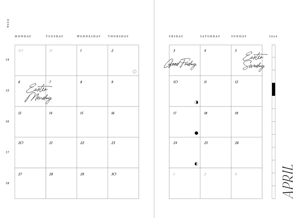 Cozy Publishing vuosikalenteri 2026, sininen