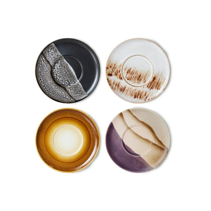 HK Living 70's Ceramics Saucers, Big Sur (set of 4)