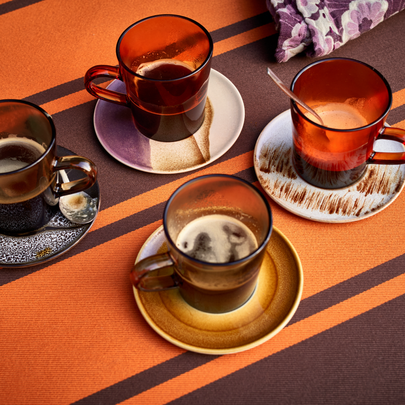 HK Living 70's Ceramics Saucers, Big Sur (set of 4)