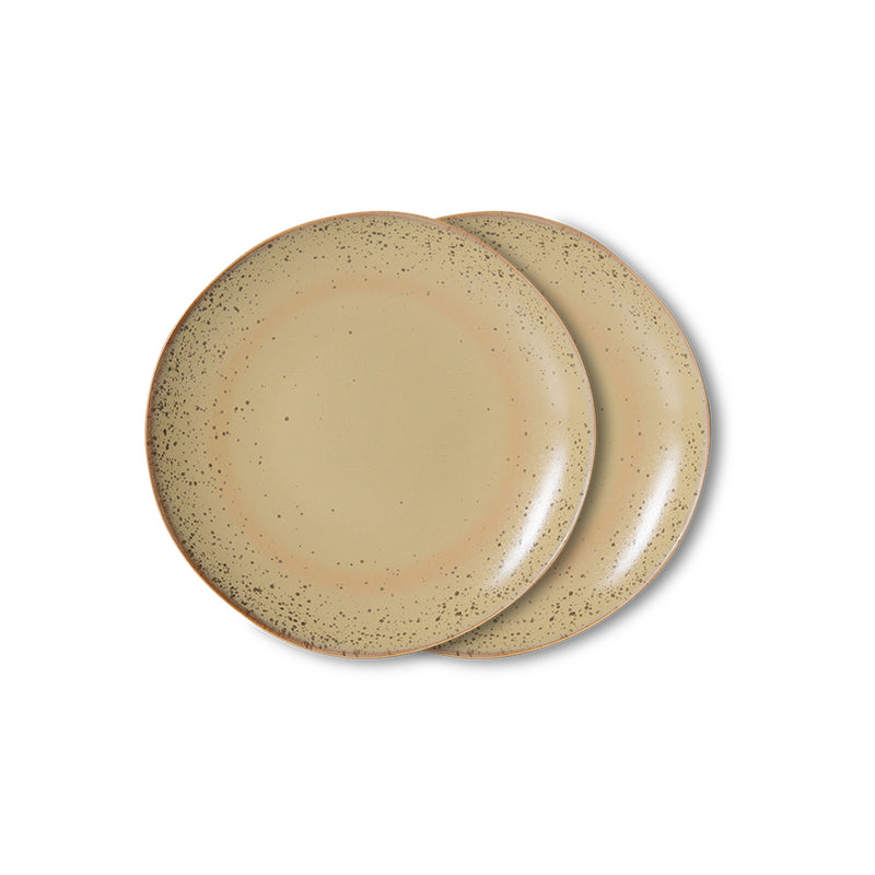 HK Living 70's ceramics dessert plates, Grit (set of 2)