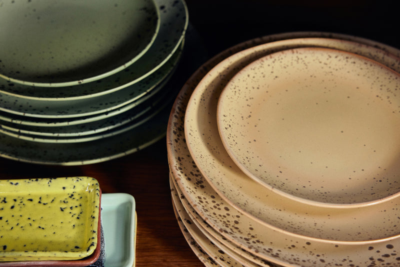 HK Living 70's ceramics dessert plates, Grit (set of 2)