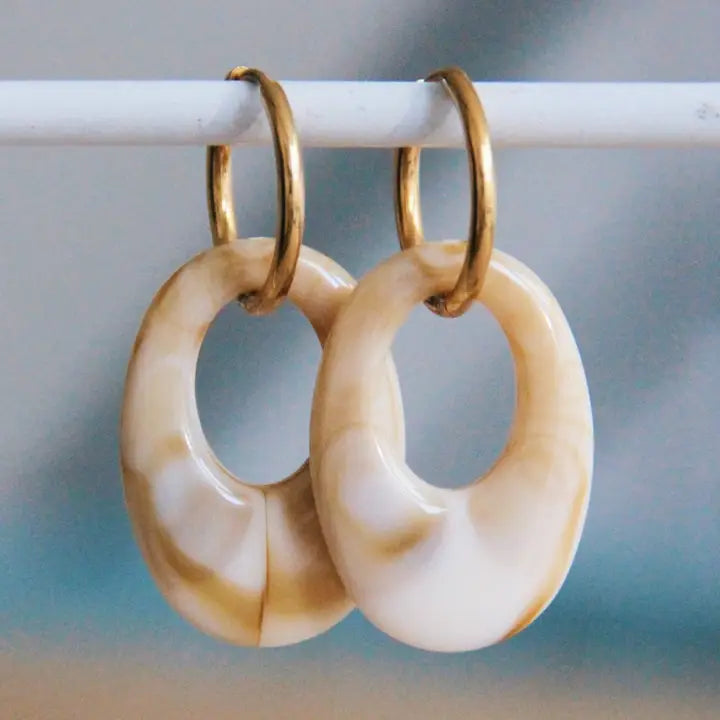 Bazou korvakorut Resin Drop, mixed gold