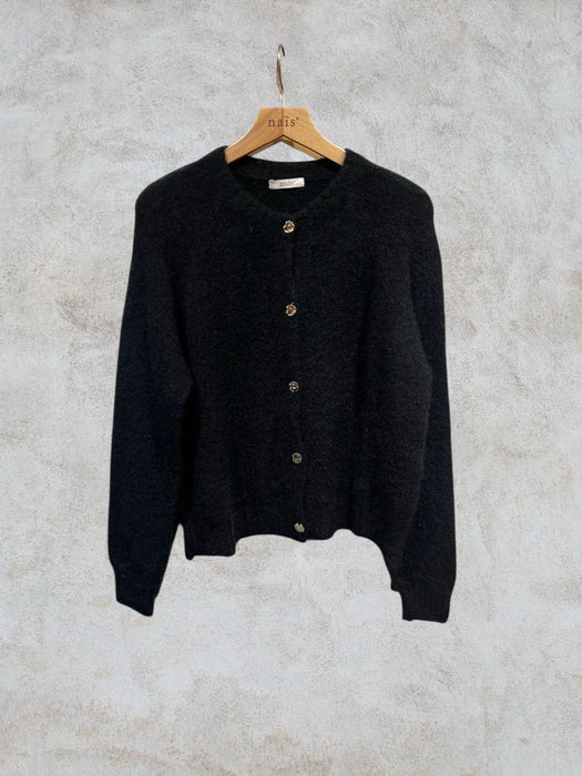 Lyhyt mohair-sekoitus neuletakki, Black