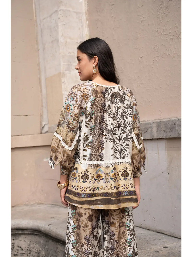 Thea printtikuvioitu paita, khaki