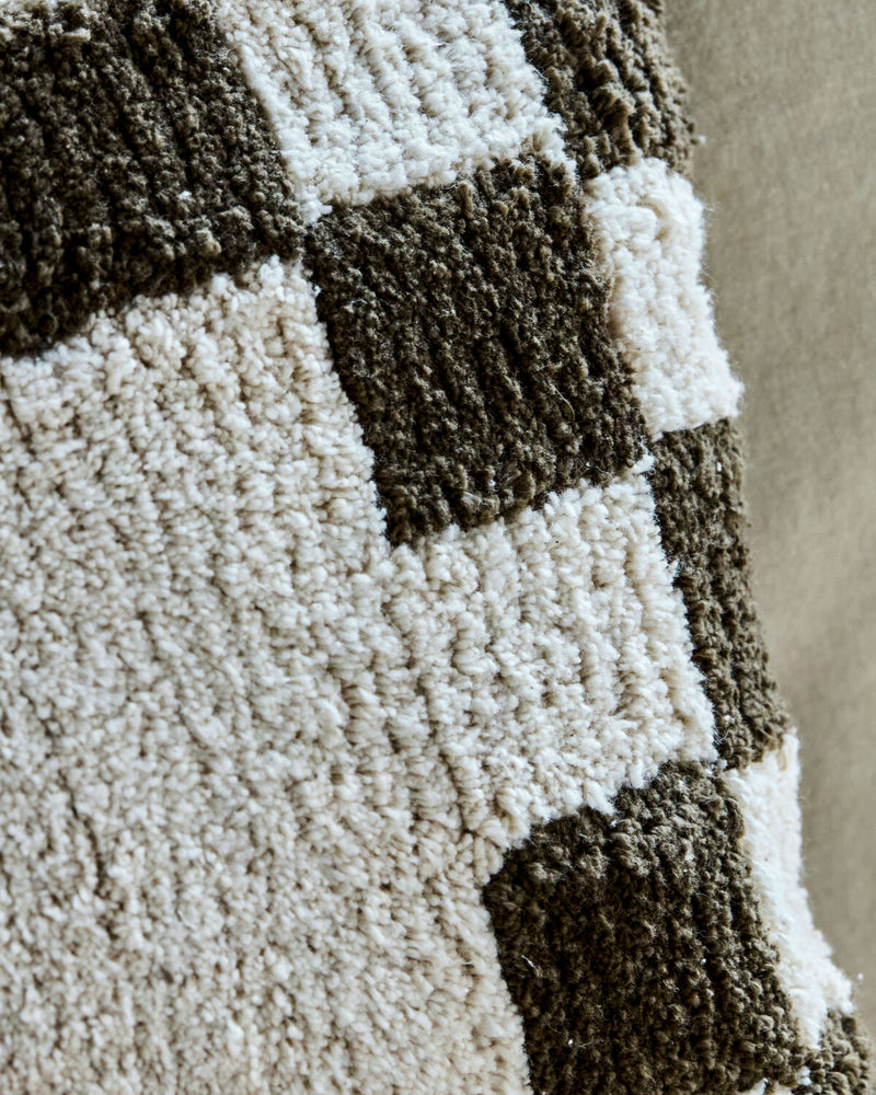 House Doctor Chess tyynynpäällinen, Green/Off-white