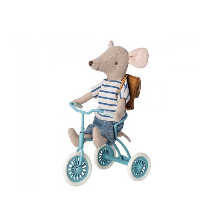 Maileg Abri à Tricycle, Mouse, Petrol blue