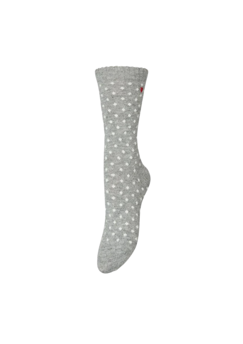 Becksöndergaard Dotted Wola sukat, Grey Melange
