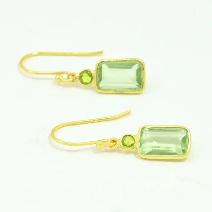 Birdie kullattu korvakoru, Peridot & green amethyst