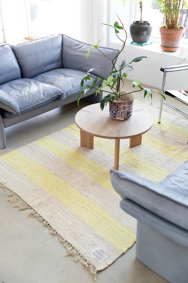 Chindi matto, neon yellow & creme 60 x 120