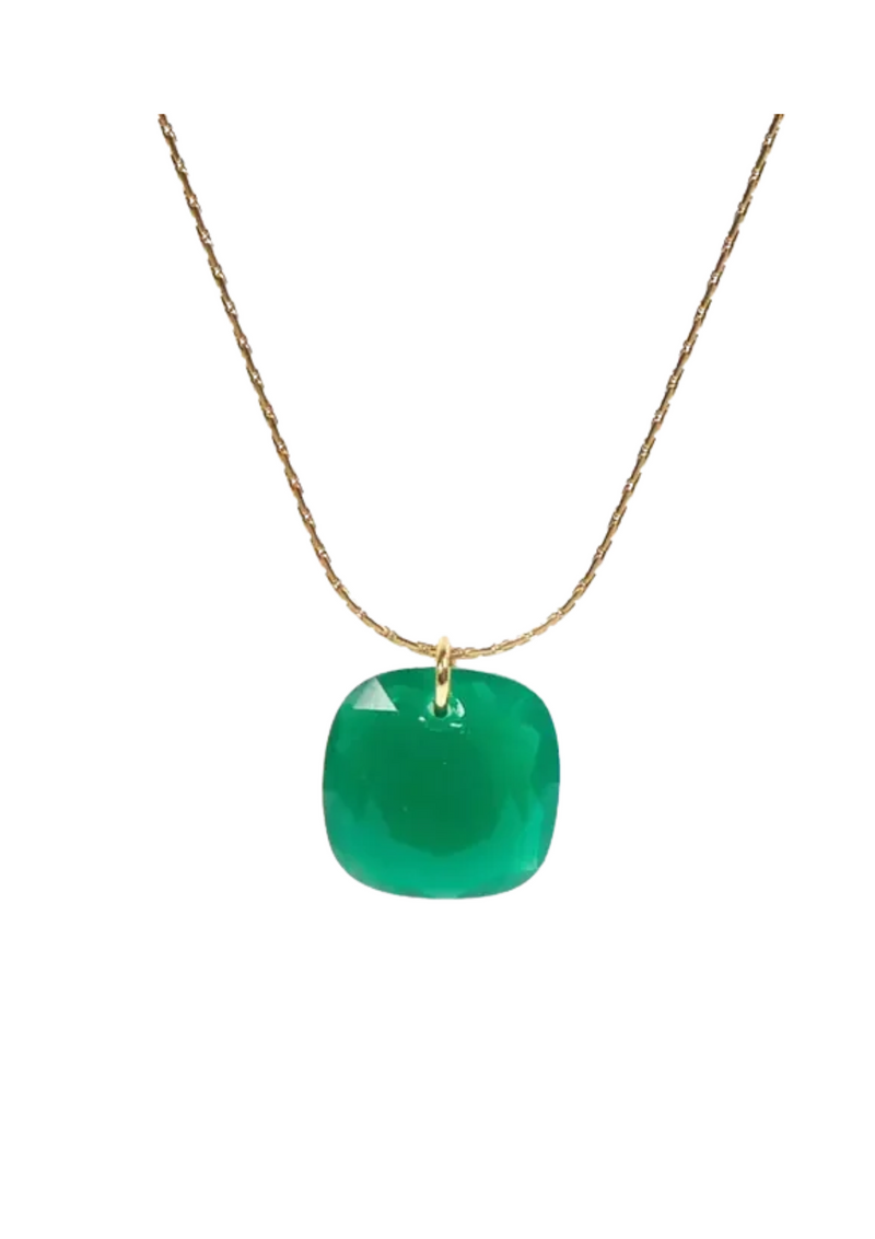 Indigo kaulakoru, Green Agate