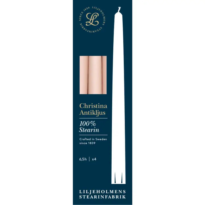 Christina antiikkikynttilä, Dusty Pink, 4 kpl
