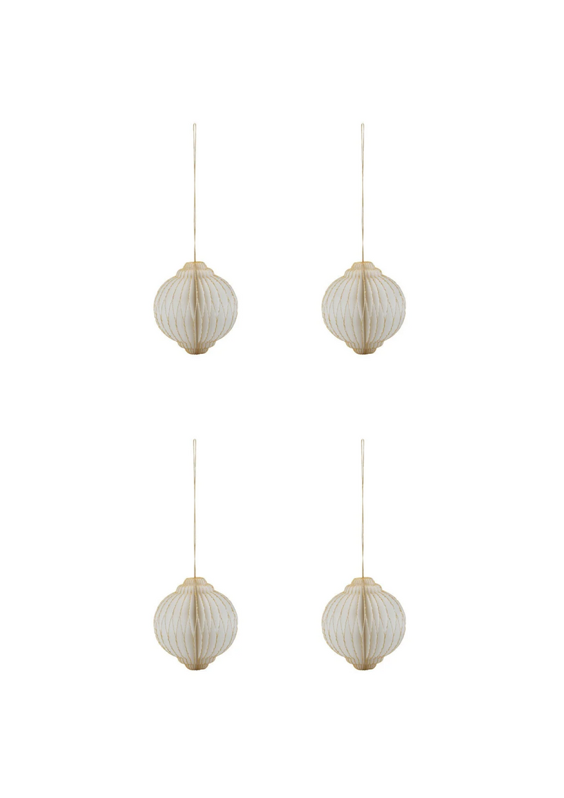 House Doctor paperisetjoulukoristeet, OffWhite/Golden