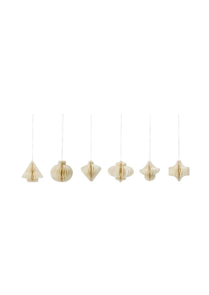 House Doctor Comb joulukoristeet, Off White, 6 kpl