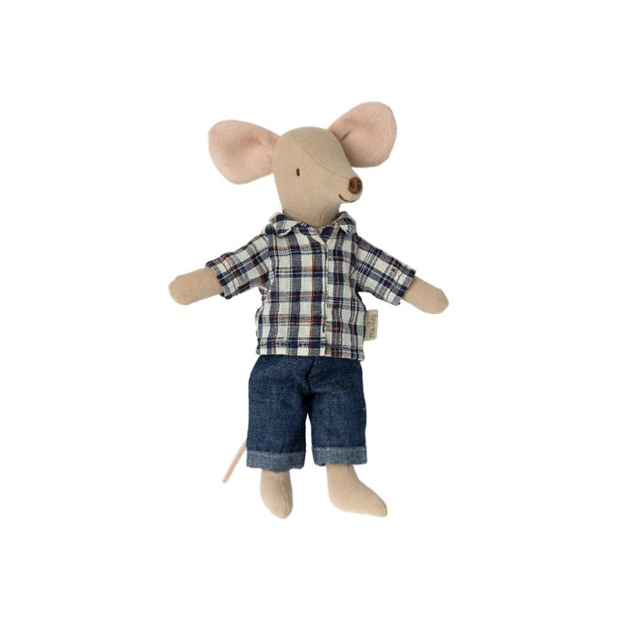 Maileg Dad Mouse Isähiiri, Checked Shirt