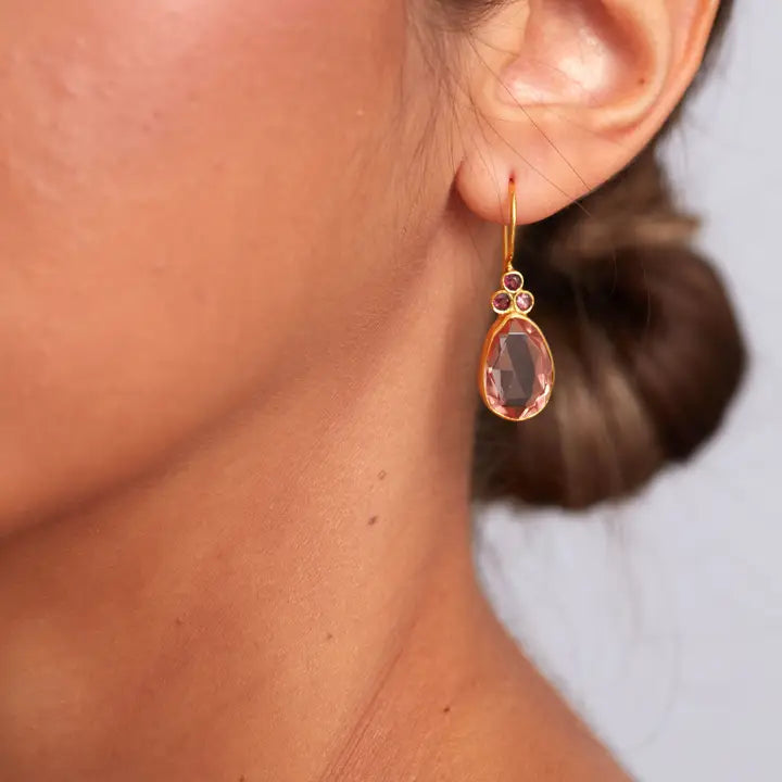 Delilah kullattu korvakoru, Rhodolite & morganite