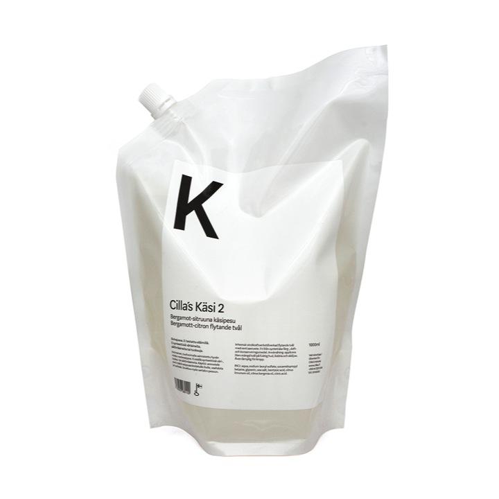 Käsi 2 bergamot-sitruuna käsisaippua, täyttöpussissa