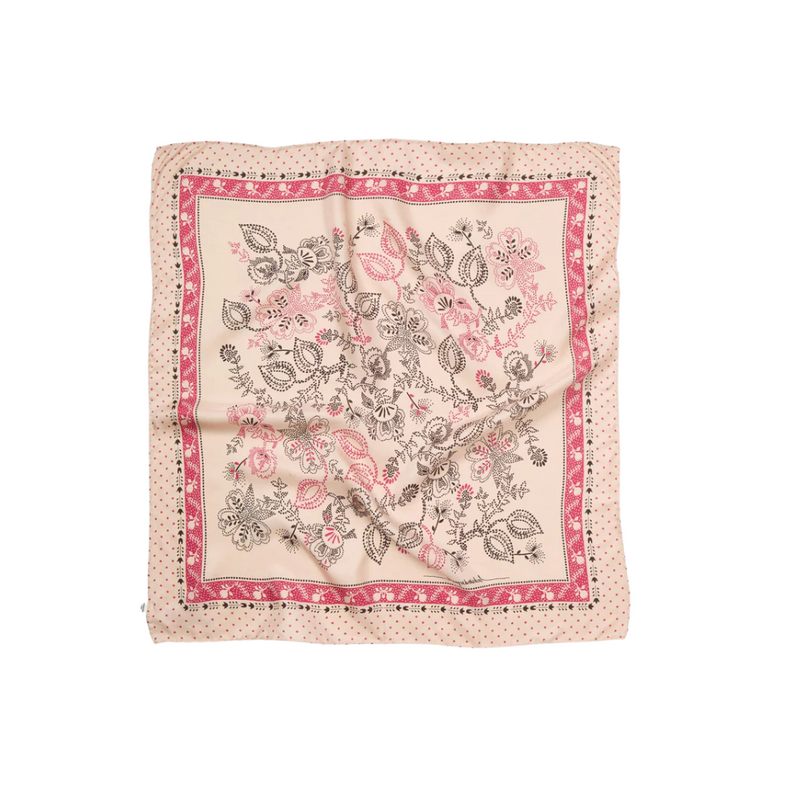 Becksöndergaard Dotted Flora Sia silkkihuivi, Birch White