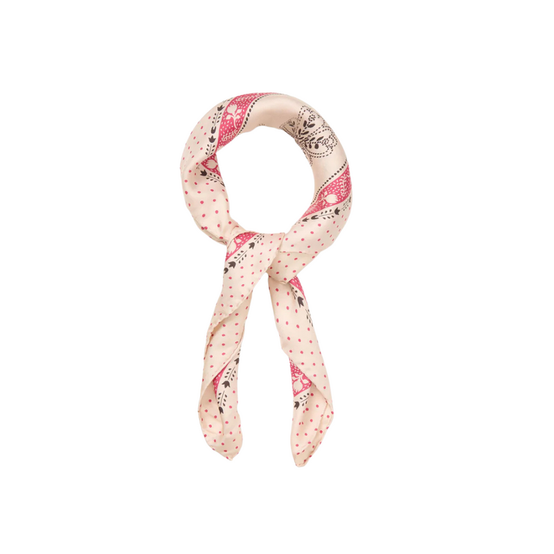 Becksöndergaard Dotted Flora Sia silkkihuivi, Birch White