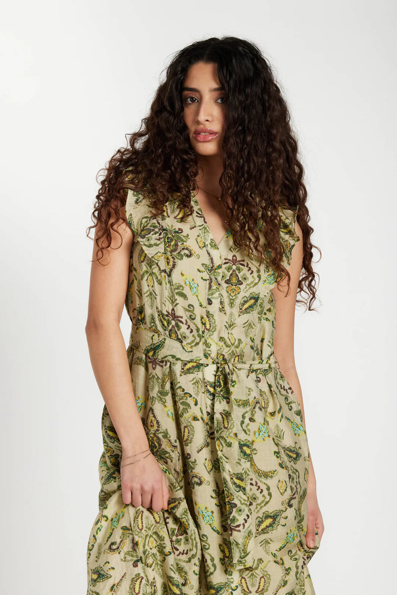 Bruuns Bazaar Fransisca mekko, Multi Green Print