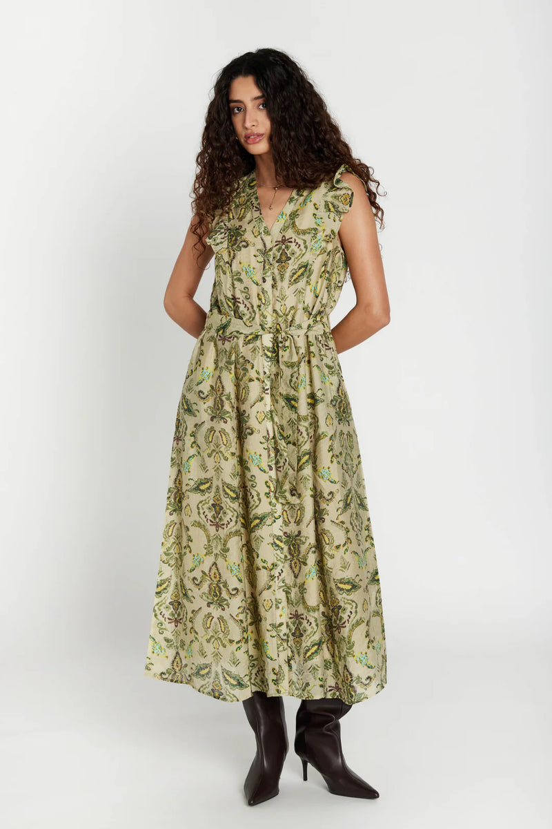 Bruuns Bazaar Fransisca mekko, Multi Green Print