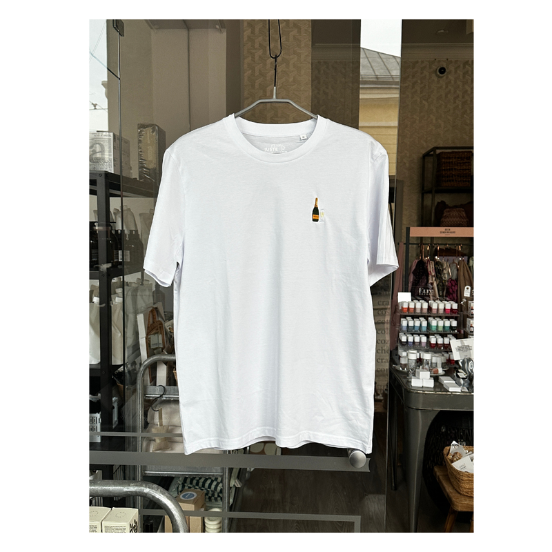 Brodeerattu t-paita Champagne, valkoinen