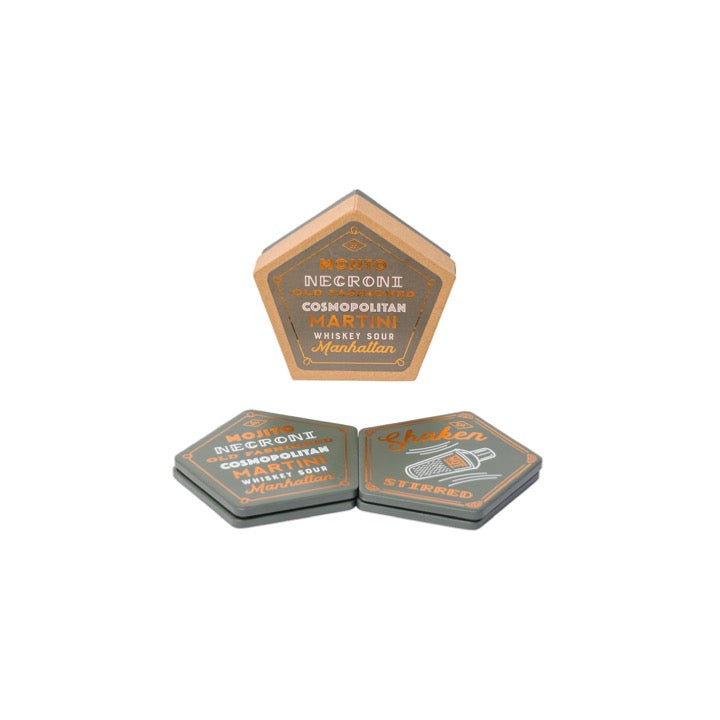 Gentlemen's Hardware keraaminen lasinalunen set of 4, cocktail