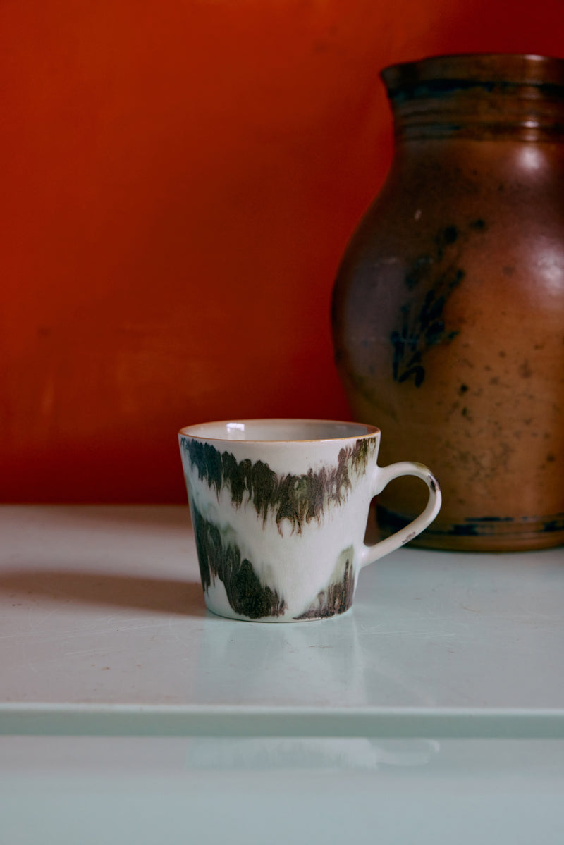 HK Living 70's ceramics cappuccino kahvimuki, Tide