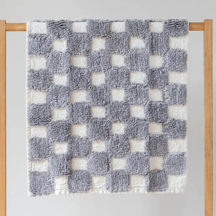 Checked käsintehty kylpymatto, 60 × 90 cm