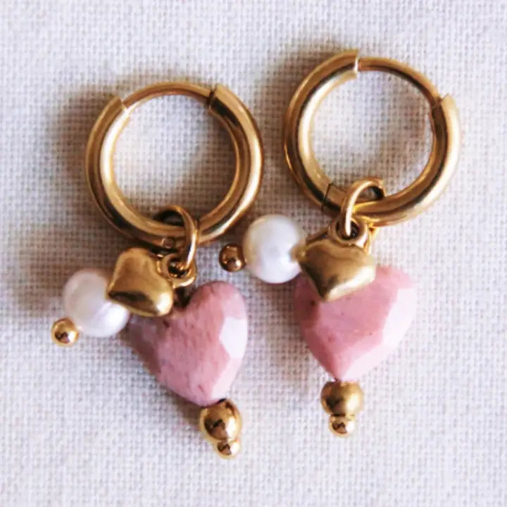 Bazou Heart Pearl rengaskorvakorut