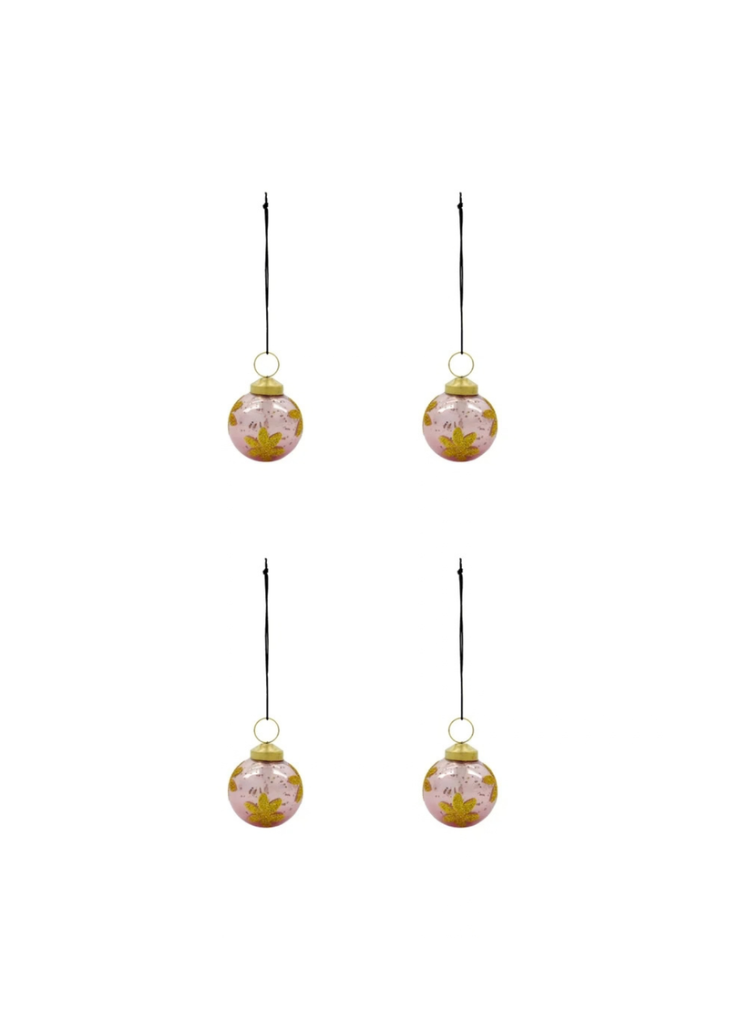 House Doctor Fiore joulukoristeet, Pink, 4 kpl