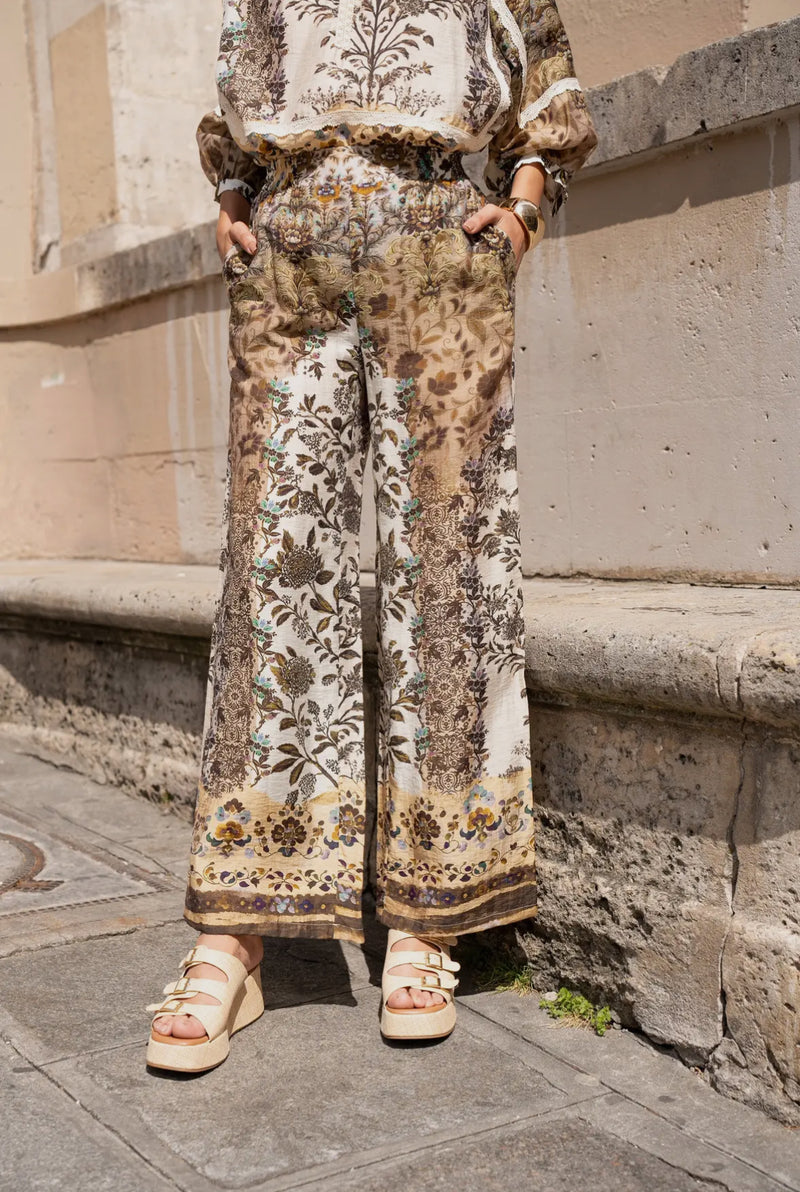 Thea printtikuvioidut housut, khaki