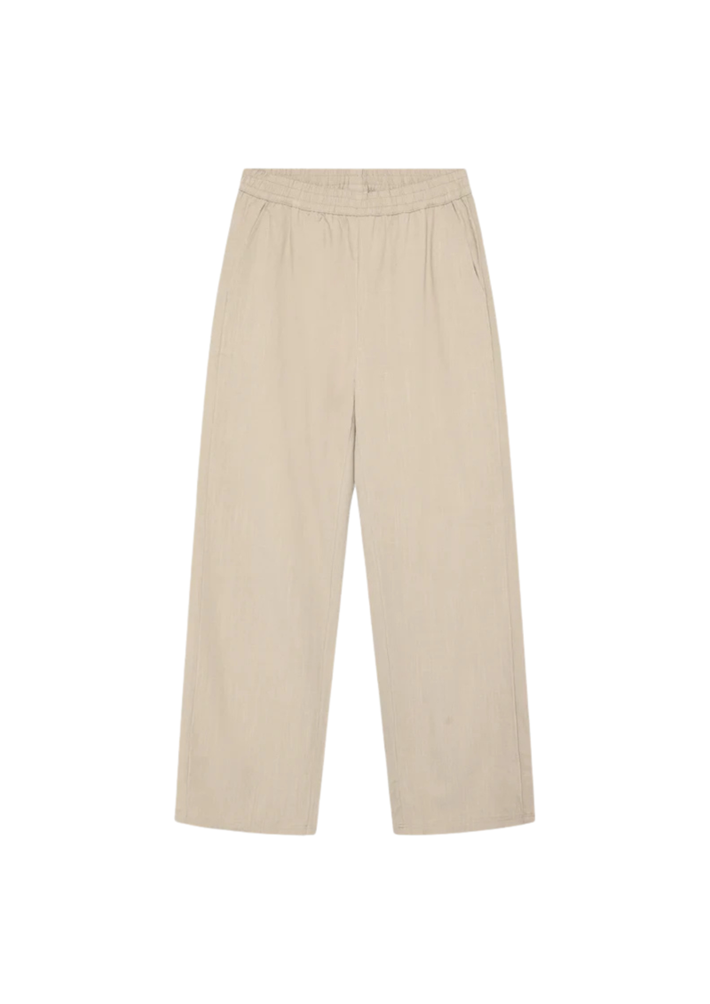 Knowledge Cotton Apparel Posey Wide Linen Blend -housut, Light Feather Gray